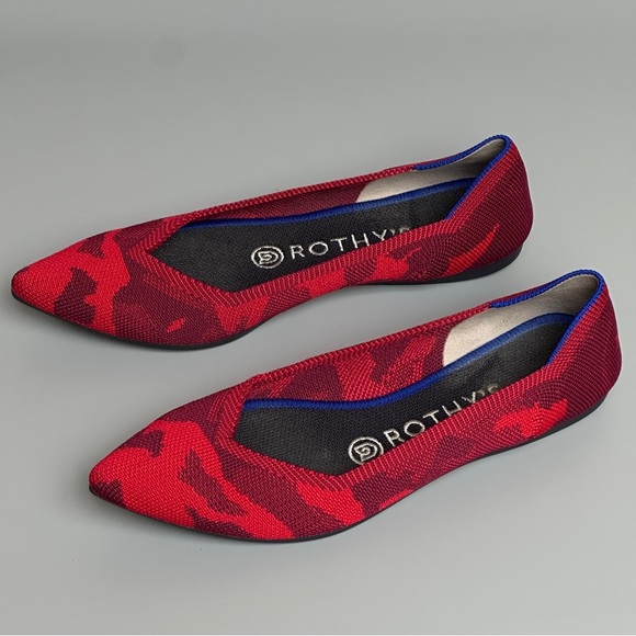Rothy’s The Point Red Camo Flats Size 7 (Retired Style) - Picture 3 of 10